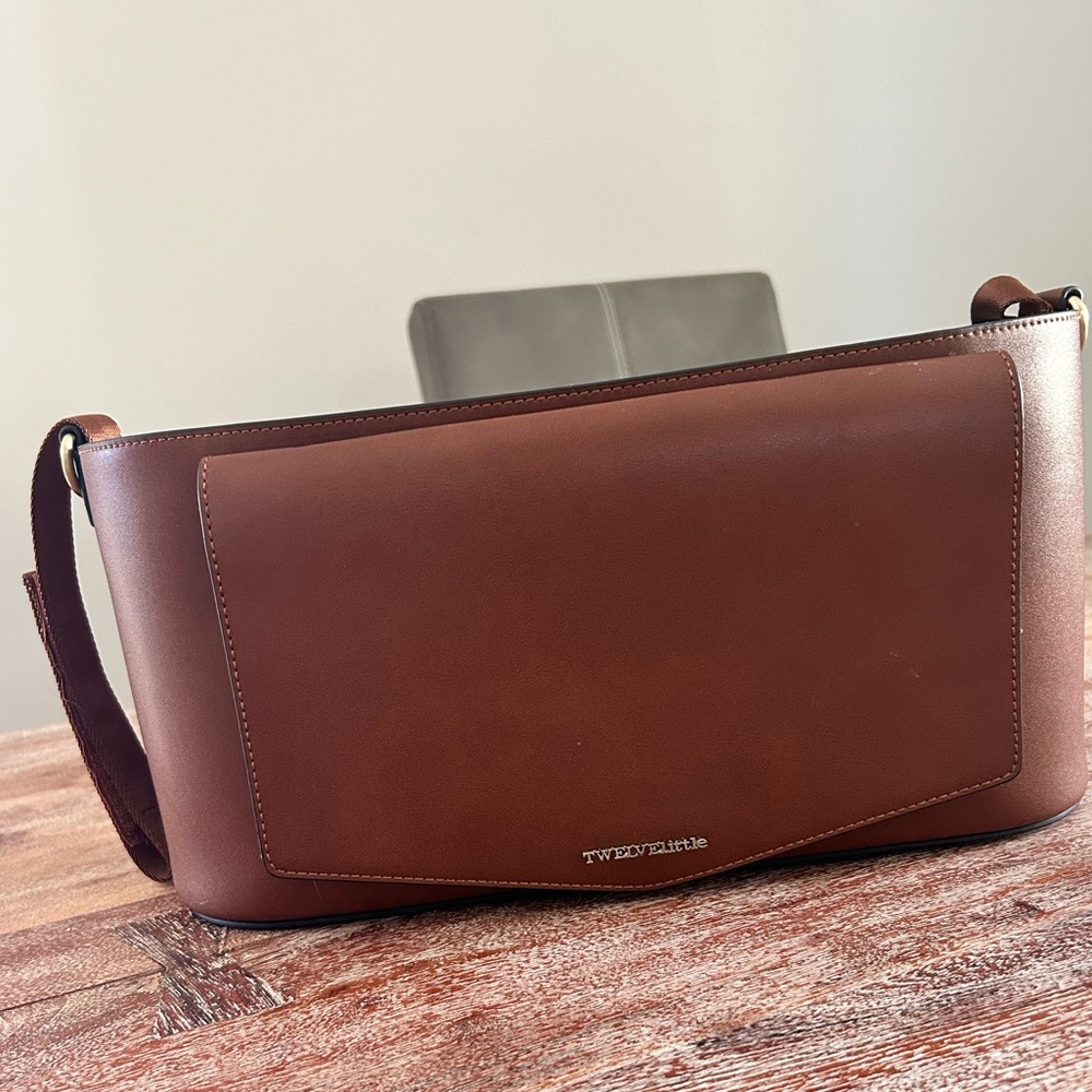 TWELVElittle Companion Stroller Organizer - Brown Vegan Leather